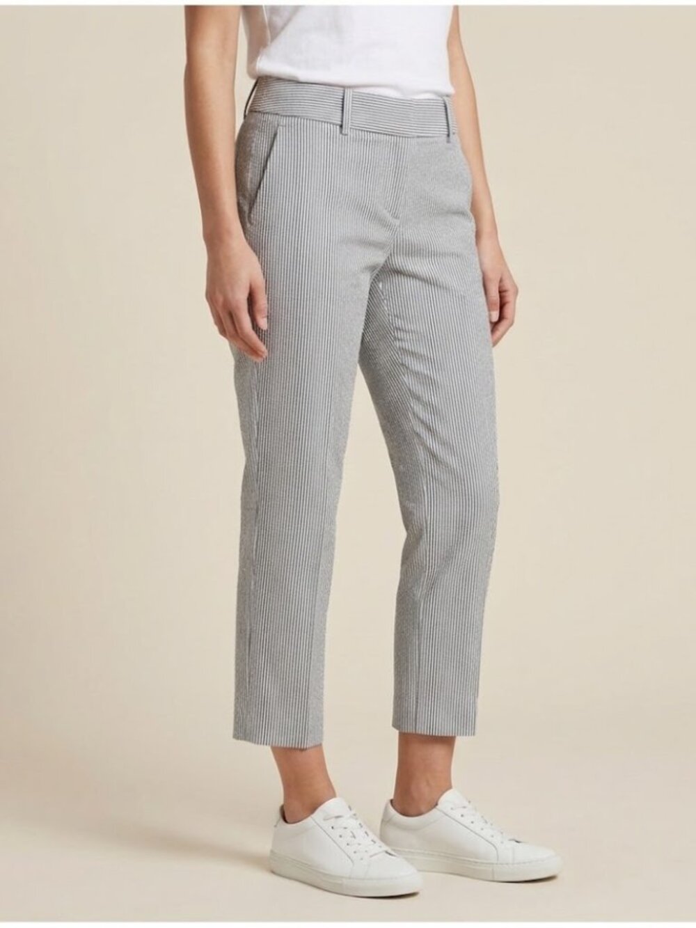 Banana Republic cropped Striped Gray Pants size 6